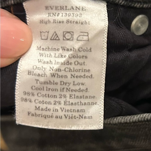 Everlane Black High Rise Straight Ankle jeans Size 26 - Picture 9 of 11